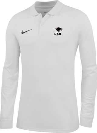 Nike Mens College (Clark Atlanta University) Dri-FIT Long-Sleeve Polo in White | ZM04PYCLAU26-WHT