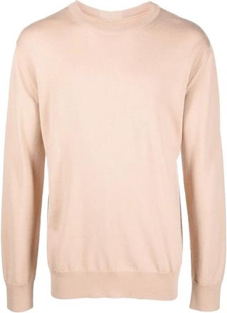 Jil Sander Beige wollen casual trui - Heren - Ronde hals truien - Beige - S - Wol - Truien & Vesten