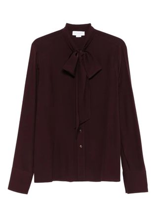 Stella McCartney bow-tie silk shirt - women - Silk - 46 - Red
