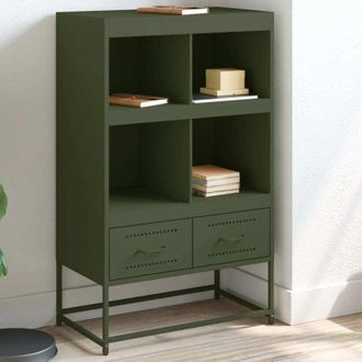 vidaXL Credenza Verde Oliva 68x39x111,5 cm in Acciaio - Vidaxl