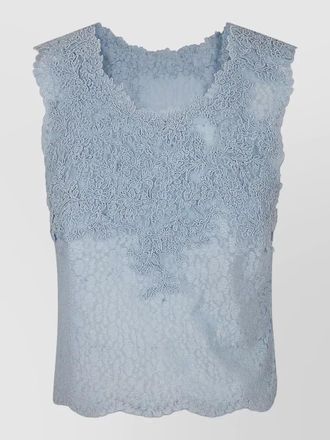 Ermanno Scervino lace top floral embroidery sleeveless design