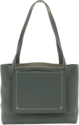 Herm&egrave;s Pre-owned Leather Tote Bag - Dames - Vintage Shopper - Grijs - ONE Size - Leer - Vintage