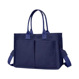 Generic Pocket Canvas Tote Bag, Solid Color Handbag, 16.14 Inches Fashion with Durable Material, Canvas Bag with Spacious Interior, Tote Bags for Daily Use fo