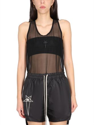 Rick Owens Nylon Elastane Tank Top - Black