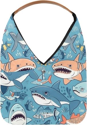 Generic Underwater World Animals Reusable Lightweight Grocery Bags - Foldable Into Compact Pouch, Washable & Sturdy, Multipurpose for Shopping and Travel