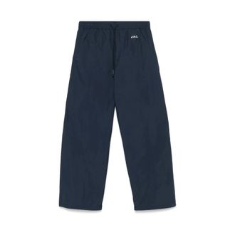 A.P.C. Navy Blue Elastische Trekkoord Shorts - Heren - Straight fit broeken - Blauw - L - Broeken
