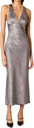 Nia Elowen Midi Dress In Grey