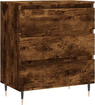 vidaXL Aparador Madera Contrachapada Color Roble Ahumado 60x35x70 Cm Vidaxl