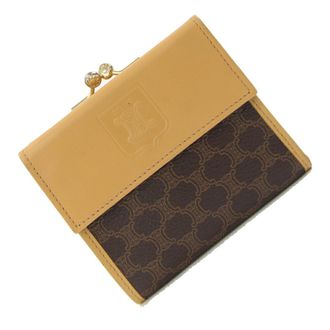 Celine Beige Dark Brown Leather Pvc Wallet (Bi-Fold) (Pre-Owned)
