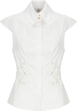 Elisabetta Franchi White Cotton Sleeveless Shirt
