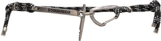Dsquared2 carabiner fastening rope belt - men - Metal/Fabric - M - Black