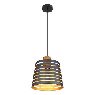 Globo Lighting L&aacute;mpara Colgante - Ablona - Negro - Metal - &Oslash; 25cm - E27 - Globo