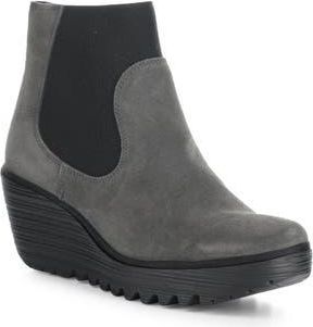 FLY London Yade Wedge Bootie in 006 Diesel Oil Suede at Nordstrom Rack, Size 10-10.5Us / 41Eu