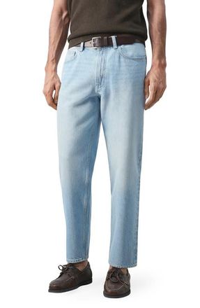 Mango Crop Tapered Jeans in Light Blue at Nordstrom, Size 36
