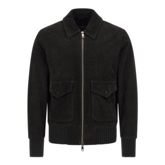 Giorgio Brato Aviator Jacket - Heren - Bomber jackets - Zwart - L - Leer - Jassen