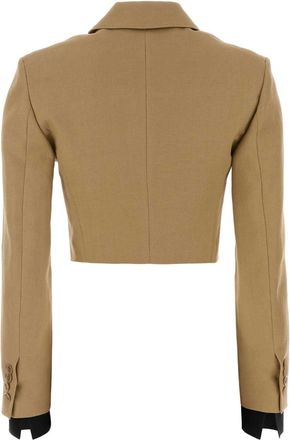Max Mara Womens Beige Linen Buono Blazer Sabbia Giacche E Gilet Jacket