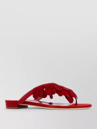 Manolo Blahnik tamako suede thong slippers flat sole