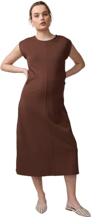 Ingrid & Isabel The Modern Muse Maternity Midi Dress in Dark Brown at Nordstrom, Size X-Small