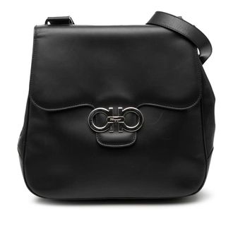 Ferragamo Pre-owned Ferragamo Leather Double Gancini Shoulder Bag Ladies WJ8G0RUCRWD4N7HG
