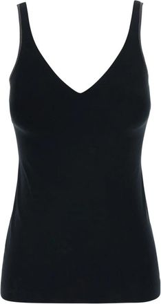 Brunello Cucinelli Monili Band Tanktop - Dames - Tops zonder mouwen - Zwart - M - Katoen - Tops