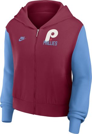 Nike Philadelphia Phillies Cooperstown Nike Womens MLB Full-Zip Hoodie in Red | 035D99RIPHP-NCX