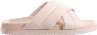 H&ouml;gl Beige Tessa Padded Crisscross Leather Slippers