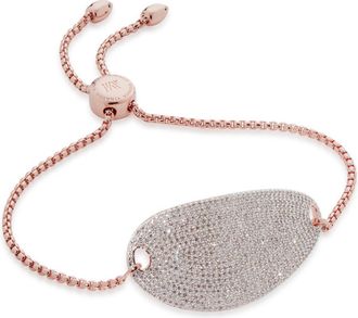 Monica Vinader Rose Gold Nura Diamond Friendship Chain Bracelet Diamond