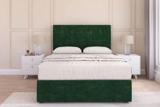 Sloomy Highbury Plush Divan Set 2 Drawers-54 Headboard in Emerald | Size: Small Single