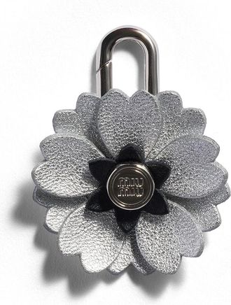 Miu Miu Leather Micro Trick, Woman, Silver/black