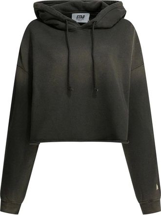 Golden Goose Star Cropped Hoodie - Dames - Hoodies - Grijs - XS - Katoen - Hoodies & sweatvesten