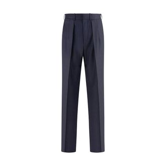 Tom Ford Broeken, Heren, Blauw, M, Wol, Gestreepte broek
