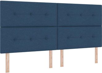 vidaXL Cabecero Con Cabecera Manual Azul 200 Cm Tela Vidaxl