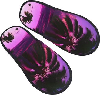 Generic Palm Tree Purple Sunset Men Women Shoes Cosy House Slippers Fluffy Slippers For Winter Outdoor Indoor L