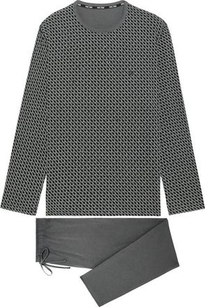 HOM Waldorf Long Pajama Set in Grey Print at Nordstrom, Size Xx-Large