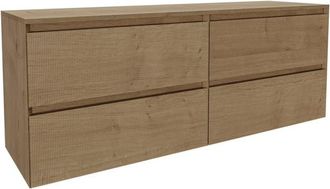 Saniclass Holz Atelier Badkamermeubelset - 160x45x60cm - 4 lades - topblad - Eiken natural