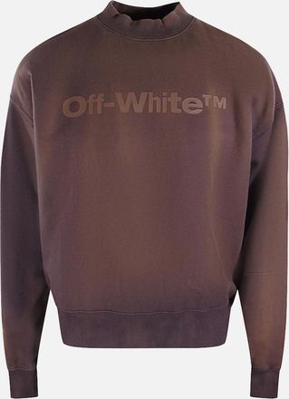 Off-white Mens Off-White Laundry Logo Skate Fit Aubergine Purple Sweatshirt - Navy - Size: 40