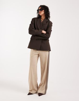 adidas Originals Firebird - Pantaloni sportivi ampi color pietra e marroni-Neutro