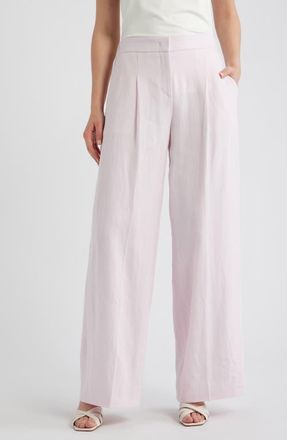 BOSS Tiana Pleated Wide Leg Pants in Ocean Rose at Nordstrom, Size 10