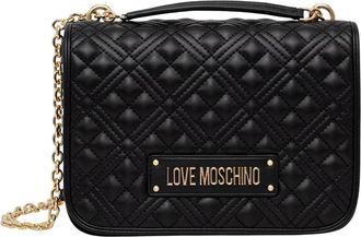 Love Moschino Schoudertas van Eco-leer met Logo - Dames - Schoudertassen - Zwart - ONE Size - Leer - Tassen