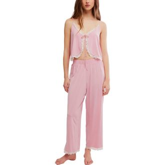 Free People Sleepless Summer Pajamas in Pink Combo at Nordstrom, Size X-Small