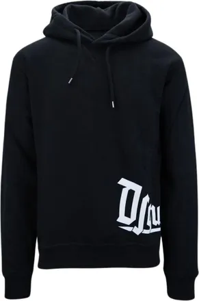 Dsquared2 Mens Dsquared2 Gothic Logo On Side Black Hoodie - Size: 38