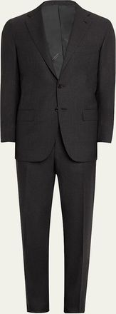 Kiton Mens Solid Wool-Silk Suit