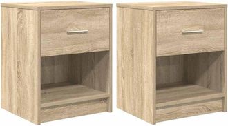 vidaXL Vidaxl - Bedside Cabinets 2 pcs with Drawer Sonoma Oak 40x34x50 cm