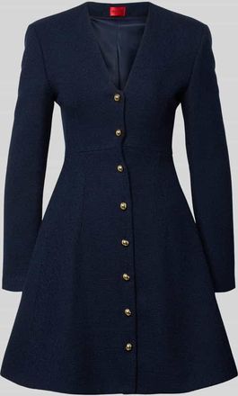 HUGO BOSS Tailliertes Freizeitkleid mit Viskose-Anteil Modell Kanegi-1 in Marine, Gr&ouml;&szlig;e 32