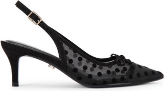 Carvela Womens Positano Sling Low Heels - Black Fabric - Size UK 3