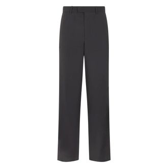 Emporio Armani Straight Trousers, male, Gray, Size: XL Straight Modal Pants