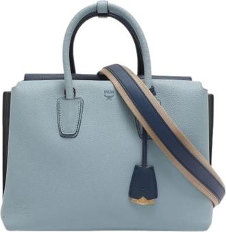 MCM Pre-owned Handbags, female, Blue, Size: ONE SIZE Pre-owned Milla Tote