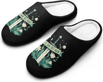 Generic I Am No Man Mens Slippers Slip On Comfortable Fleece Cotton House Shoes Winter