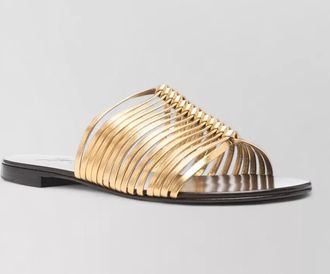 Giuseppe Zanotti savoia flat sandals open toe metallic