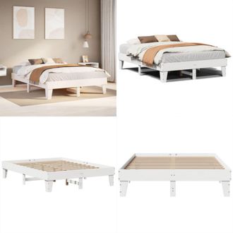 vidaXL Letto senza Materasso Bianco 150x200 cm Legno Massello di Pino - Letto in legno - Letto con base a doghe